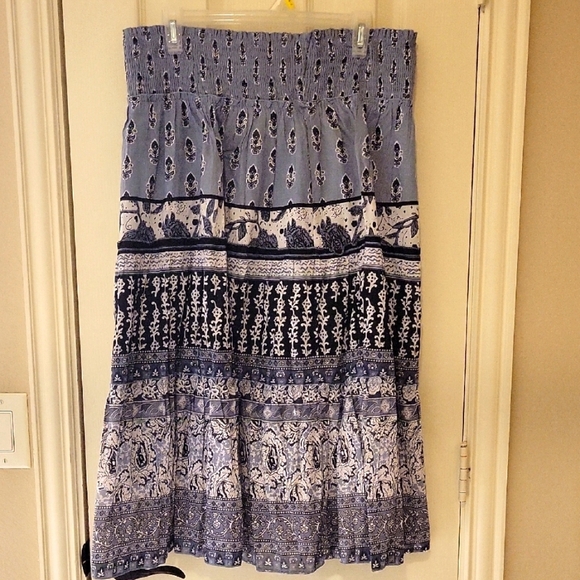 Dresses & Skirts - Bohemian Light Blue and Black Skirt NWT